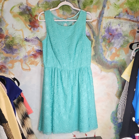 Calvin Klein Dresses & Skirts - Calvin Klein Aqua Lace Midi Dress